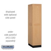 16" Wide Single Tier Solid Oak Executive Wood Locker - 1 Wide - 6 Feet High - 21 Inches Deep
