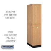 16" Wide Double Tier Solid Oak Executive Wood Locker - 1 Wide - 6 Feet High - 24 Inches Deep