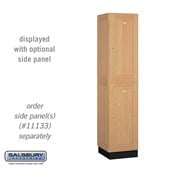 16" Wide Double Tier Solid Oak Executive Wood Locker - 1 Wide - 6 Feet High - 18 Inches Deep