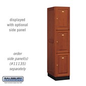 16" Wide Triple Tier Solid Oak Executive Wood Locker - 1 Wide - 6 Feet High - 21 Inches Deep