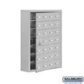Cell Phone Storage Locker - with Front Access Panel - 7 Door High Unit (8 Inch Deep Compartments) - 28 A Doors (27 usable) - Surface Mounted - Master Keyed Locks