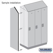 Double End Side Panel - for 6 Feet High - 18 Inch Deep Designer Wood Locker - with Sloping Hood