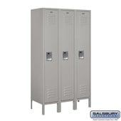 12" Wide Single Tier Standard Metal Locker - 3 Wide - 5 Feet High - 15 Inches Deep