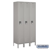 12" Wide Single Tier Standard Metal Locker - 3 Wide - 6 Feet High - 15 Inches Deep