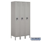 12" Wide Single Tier Standard Metal Locker - 3 Wide - 6 Feet High - 18 Inches Deep