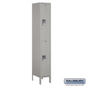 12" Wide Double Tier Standard Metal Locker - 1 Wide - 6 Feet High - 15 Inches Deep