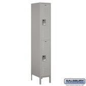 12" Wide Double Tier Standard Metal Locker - 1 Wide - 6 Feet High - 18 Inches Deep