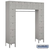 12" Wide Six Tier Box Style Bridge Standard Metal Locker - 16 Box - 18 Inches Deep