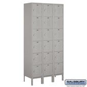 12" Wide Six Tier Box Style Standard Metal Locker - 3 Wide - 6 Feet High - 15 Inches Deep