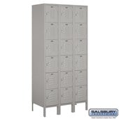 12" Wide Six Tier Box Style Standard Metal Locker - 3 Wide - 6 Feet High - 18 Inches Deep