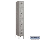 12" Wide Six Tier Box Style Vented Metal Locker - 1 Wide - 6 Feet High - 15 Inches Deep