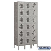 12" Wide Six Tier Box Style Vented Metal Locker - 3 Wide - 6 Feet High - 15 Inches Deep