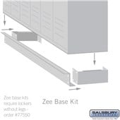 Zee Base Kit - 4 Inches High, 6 Foot Length - for 12 Inch Deep Metal Lockers (Includes 6 Foot Front Base, 2 End Bases, Corner Splicer and 4 Rear Legs)