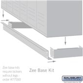 Zee Base Kit - 4 Inches High, 6 Foot Length - for 18 Inch Deep Metal Lockers (Includes 6 Foot Front Base, 2 End Bases, Corner Splicer and 4 Rear Legs)