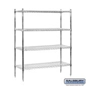 48" Wide Stationary Wire Shelving - 63 Inches High - 18 Inches Deep