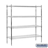 60" Wide Stationary Wire Shelving - 63 Inches High - 18 Inches Deep