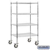 36" Wide Mobile Wire Shelving - 80 Inches High - 24 Inches Deep