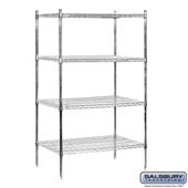 36" Wide Stationary Wire Shelving  - 74 Inches High - 24 Inches Deep
