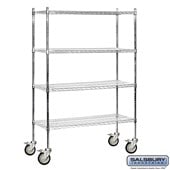 48" Wide Mobile Wire Shelving - 80 Inches High - 18 Inches Deep
