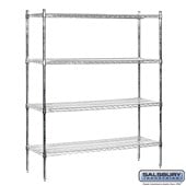 60" Wide Stationary Wire Shelving  - 74 Inches High - 18 Inches Deep