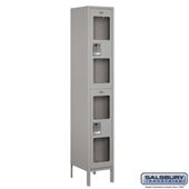 15" Wide Double Tier See-Through Metal Locker - 1 Wide - 6 Feet High - 15 Inches Deep