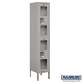 12" Wide Double Tier See-Through Metal Locker - 1 Wide - 5 Feet High - 12 Inches Deep