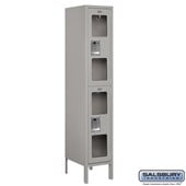 12" Wide Double Tier See-Through Metal Locker - 1 Wide - 5 Feet High - 15 Inches Deep