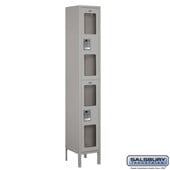 12" Wide Double Tier See-Through Metal Locker - 1 Wide - 6 Feet High - 12 Inches Deep