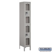 12" Wide Double Tier See-Through Metal Locker - 1 Wide - 6 Feet High - 15 Inches Deep