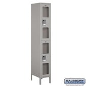 12" Wide Double Tier See-Through Metal Locker - 1 Wide - 6 Feet High - 18 Inches Deep