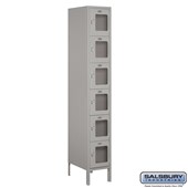 12" Wide Six Tier Box Style See-Through Metal Locker - 1 Wide - 6 Feet High - 18 Inches Deep